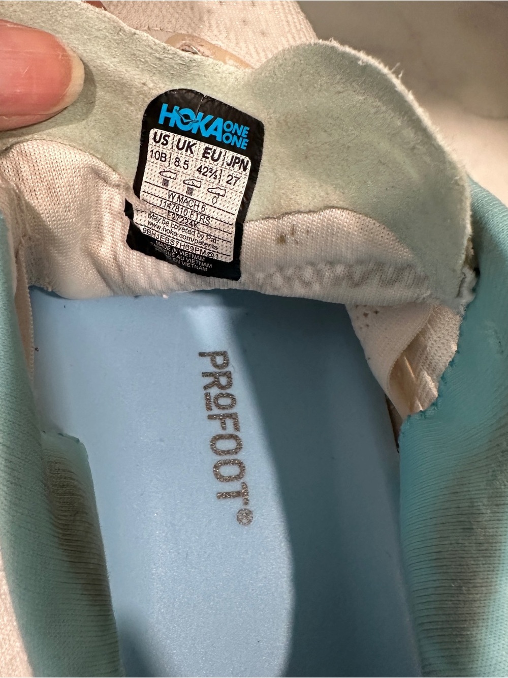 Hoka Women's Athletic Shoes in White and Teal Size 10B - Picture 8 of 8